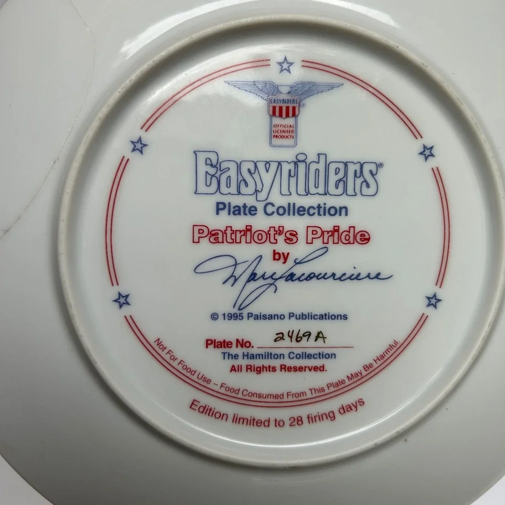Easyriders Plate Patriots Pride Motorcycle Mount Rushmore 1995 Limited‎